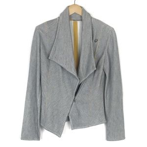 People Like Frank Gray Moto Knit Blazer Jacket